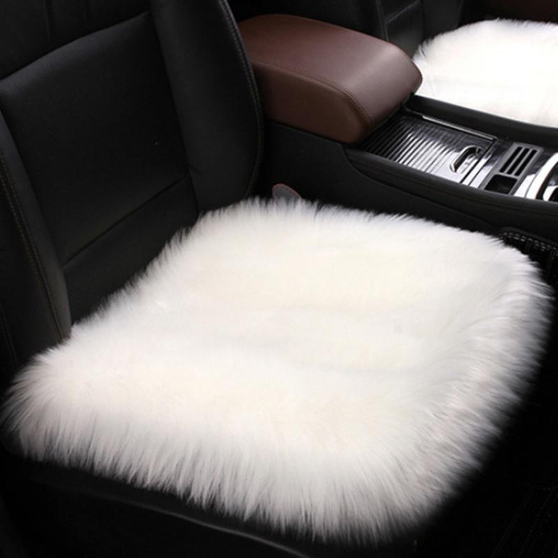 1 шт. чехол для автомобильного сиденья из искусственного меха, плюшевый зимний белый универсальный автомобильный интерьерный коврик из искусственной шерсти, теплый и роскошный плюшевый коврик