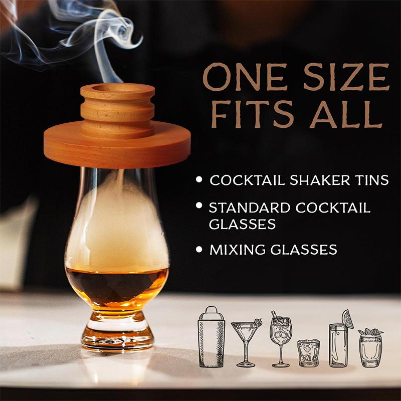 Набор для копчения коктейлей - Дымогенератор-камин для коктейлей Оборудование для виски Подарки для мужчин Папы Мужа Кухонные барные аксессуары
