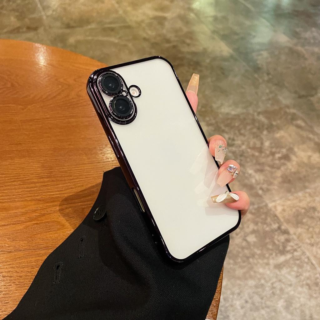 Чехол для полной защиты объектива iPhone 16 15 14 13 12 11 Pro Max, чехол с роскошным покрытием, прозрачный силиконовый мягкий чехол для 16 ProMax