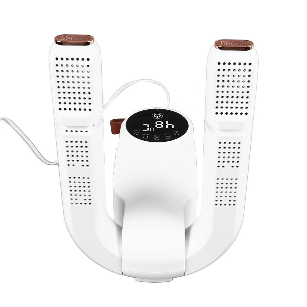 Сушилка для обуви белая, выдвижная, складная, с таймером и сенсорным экраном, бесшумная, портативная, электрическая