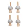 4 Silver Glittery Wooden Mushroom Clips