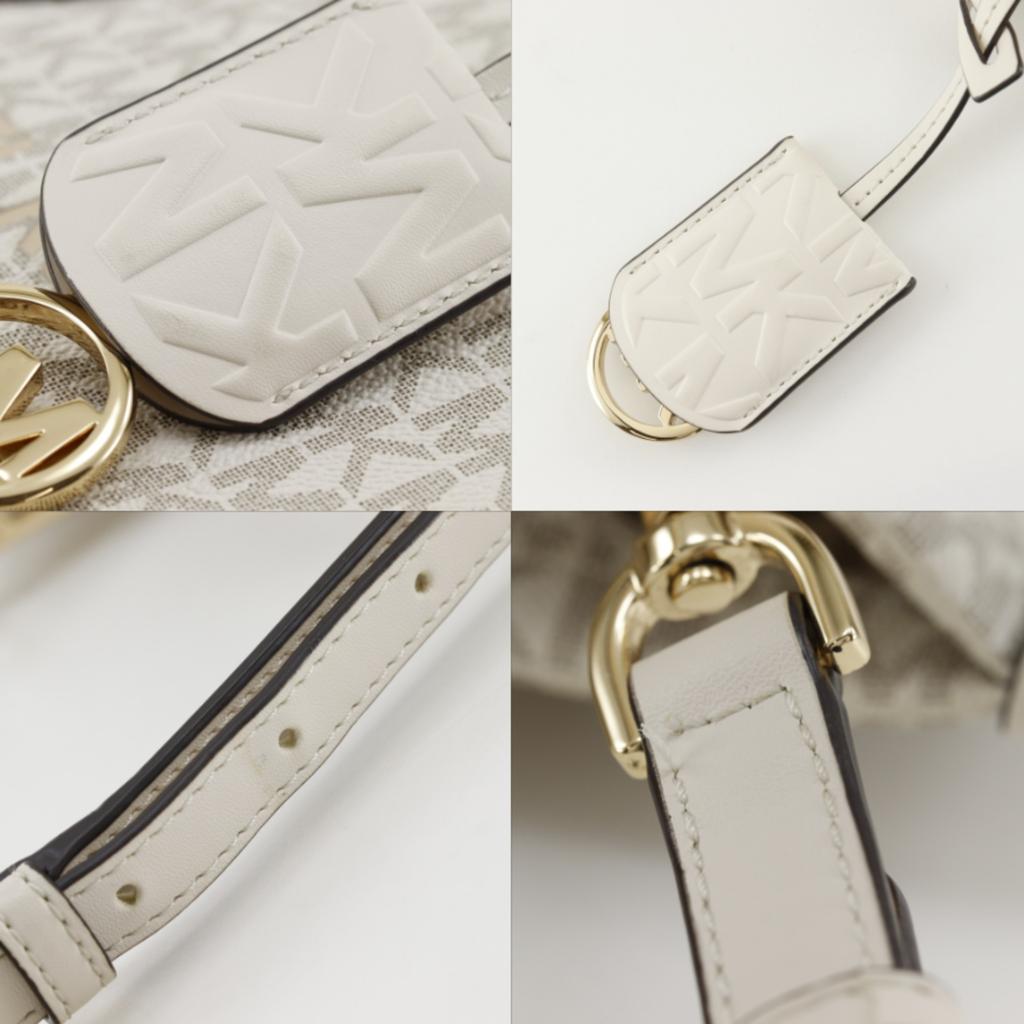Michael Kors Mirela Small Handbag 35F2G7ZC5B 2WAYShoulder Signature White PVC Women Used