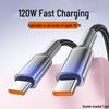 Быстрое зарядное устройство 120 Вт, двойной Type-C, для Apple 15/16 и ноутбуков Huawei, совместимо с 6A.