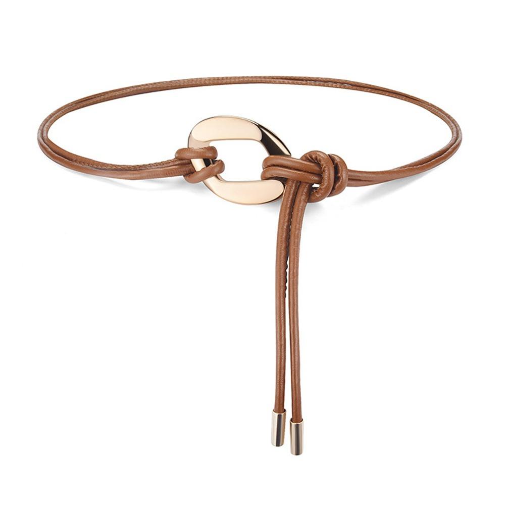 DIY Тонкий пояс-веревка с металлической пряжкой Тонкий ремень Модный плетеный пояс Для юбок Платьев Топов Одежды