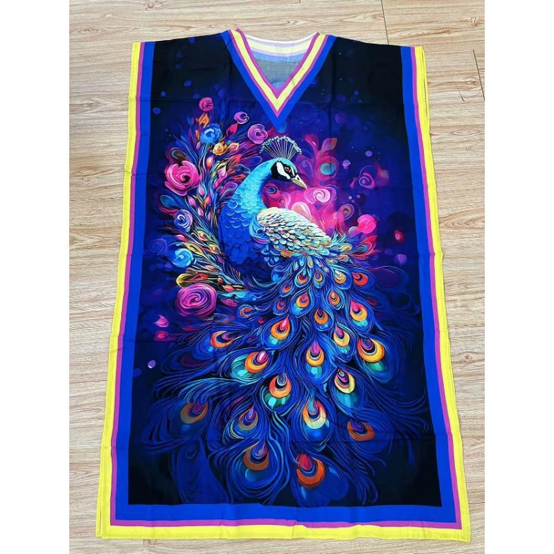 Плюс Размер Женщин Новый Принт Пляжный Свободный Праздничный Платье Бикини Накидка