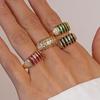 Jewelry Accessories Zircon Opening Ring Korean Style Chunky Enamel Ring Rhinestone Ring  Couple