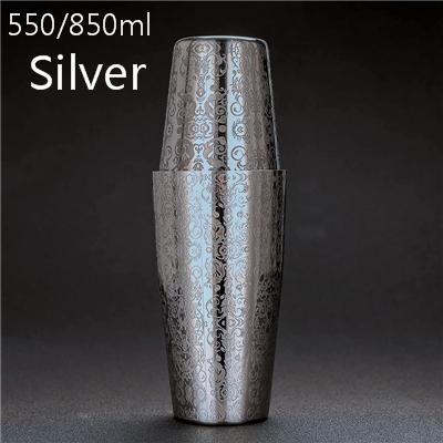 550ml/850ml Engraving Stainless Steel Cocktail Boston Bar Shaker Bar tool Barware
