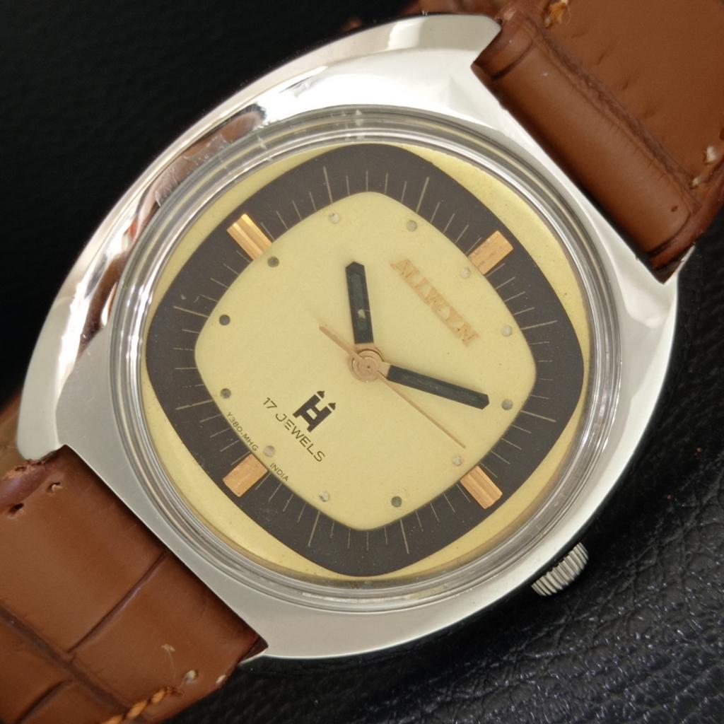 ВИНТАЖНЫЕ МУЖСКИЕ ЧАСЫ ALLWYN 6300A С РУЧНЫМ ЗАВОДОМ ИНДИЯ ОРИГИНАЛ ЦИФЕРБЛАТ a708143-1