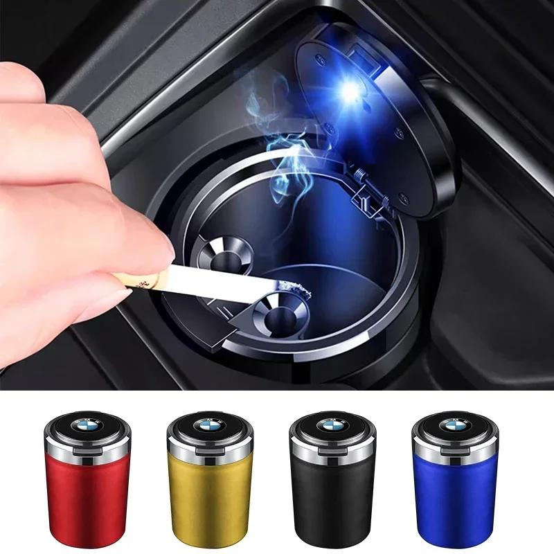 Car Logo Ashtray With Led Light For BMW Performance F25 F26 F15 F16 E90 E91 E92 E60 E84 G22 G32 F13 F36 G30 Auto Accessories