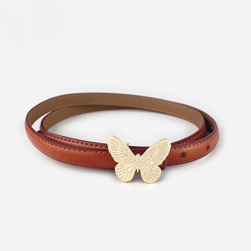 Fashion Womens Belts Pink Belt Elegant Gold Butterfly Buckle Belt Black Patent Leather Belts for Jeans Dresses