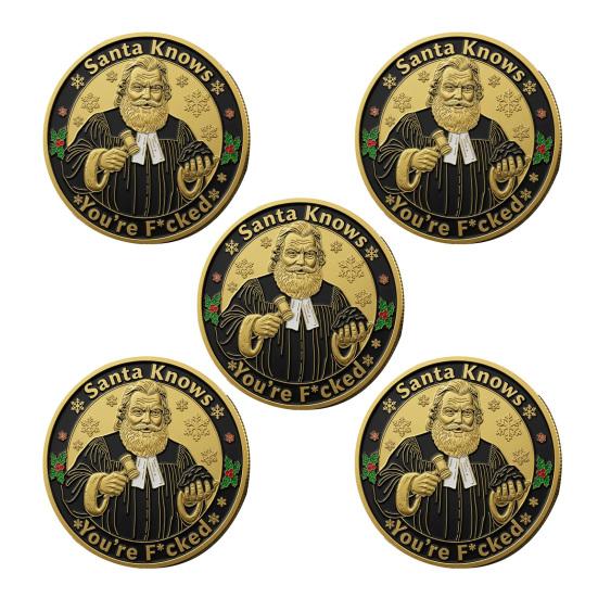 1/2/3/4/5 шт. Сувенирные монеты Металлические Рождественские подарочные монеты Рождественские декоративные памятные монеты Усилитель праздничной атмосферы