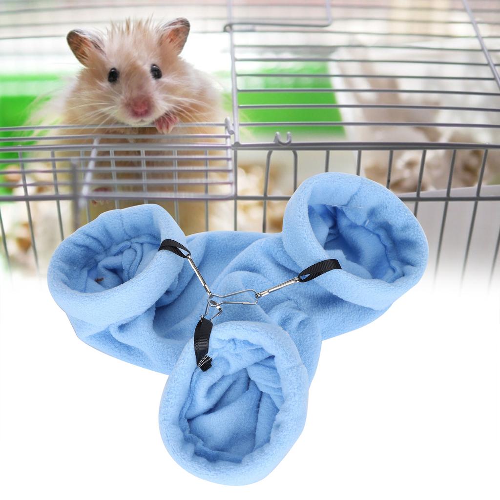 Hamster Bed Hanging Tunnel Hammock Warm Sleeping House for Rat Hamster Small AnimnalsBlue