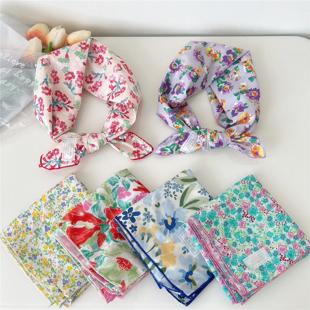 Маленький квадратный шарф из хлопка и льна, шелковый шарф, женский, весна и осень, новый стиль, художественный и универсальный, модный, темпераментный шарф-повязка на голову