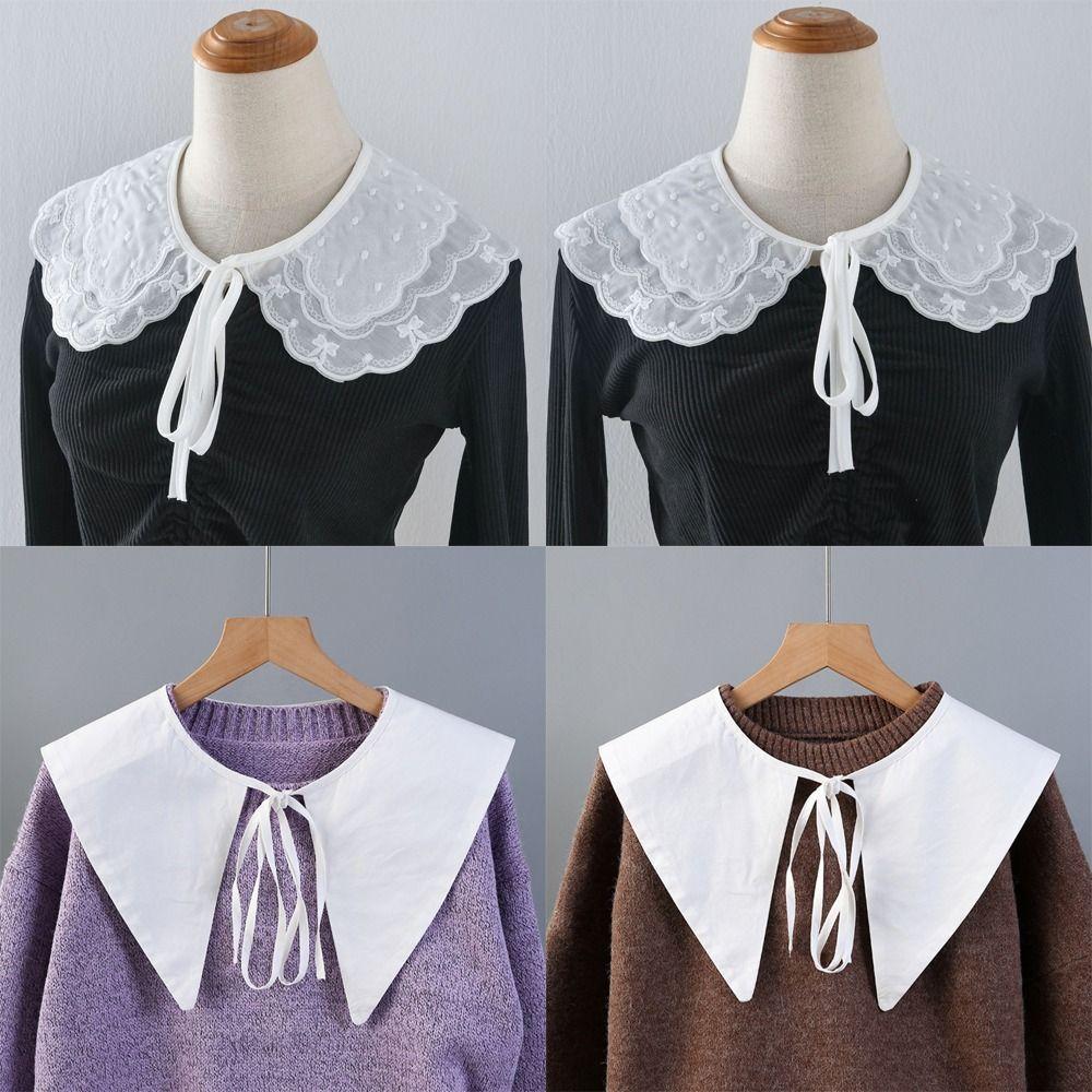 Хлопковый поддельный воротник DIY лацкан половина рубашки отрегулируйте одежду дамы накидка женщины девушки