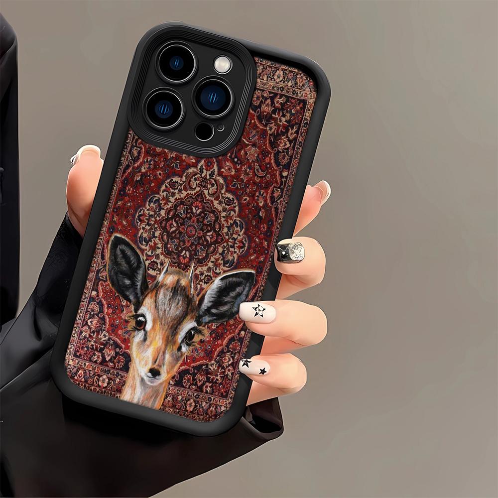Мягкий чехол с дизайном оленя, новый стиль, для iPhone 15 16 14 13 12 11, чехол iPhone 17air 8 7 Pro Max Plus, чехол Funda
