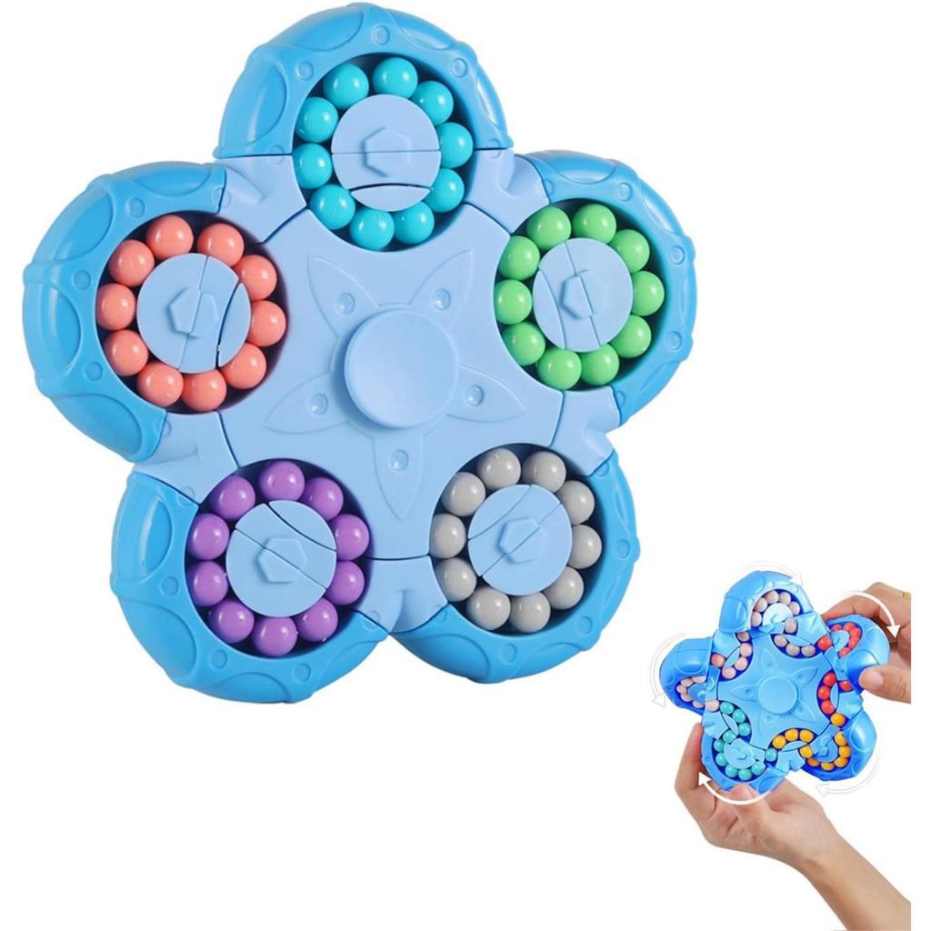 Magic Bean Puzzle Toy, Rotating Magic Bean Fidget Cube 2-in-1, Gift for Kids Boys Girls Age 3+, 5-7, 8-12, Brain Teaser Fidgets Toys for Teens Adults