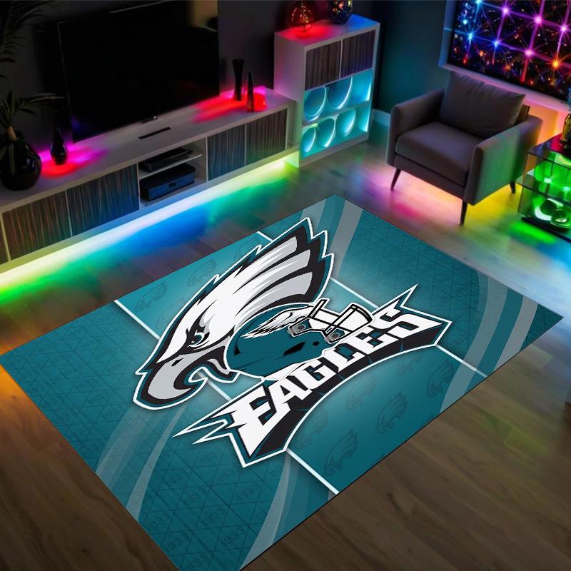 Дизайн Philadelphia Eagles Кристальный Велюровый Ковер Уютный Не?Нескользящий ковер с принтом для спальни, гостиной, прихожей