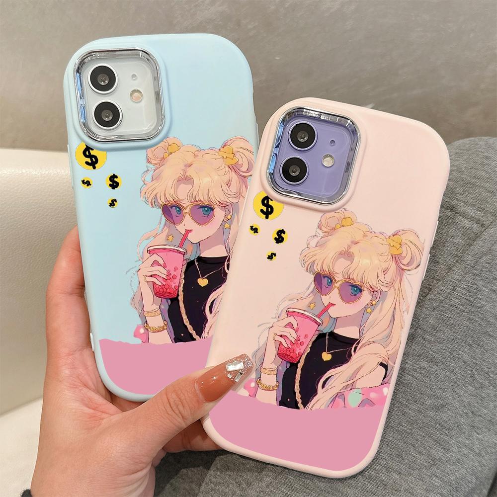 Сплошной цвет с серебряным краем линзы, жирный корпус, мягкий ТПУ, жидкий силиконовый чехол, противоударный чехол для телефона для OPPO Reno Realme OnePlus