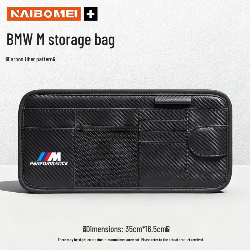 BMW Car Sunglasses Clips & Sun Visor Storage Bags for 1, 3, 5, 6, 7 Series, X1, X3, X4, X5, X6