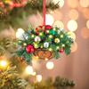2PC Creative Christmas Wreath Hanging Basket Pendant Ornament Artificial Home Decoration Gift
