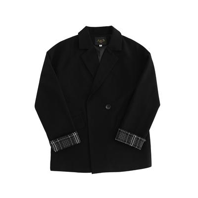 Черный пиджак для женщин Весна и Осень Новый Корейская версия Свободный Ретро Повседневный Приталенный Маленький костюм