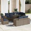 VidaXL Garden Furniture Set with Cushions 9 Pcs Grey Braided Resin Acacia, Outdoor Sofa Set, Garden Lounge, 3326822