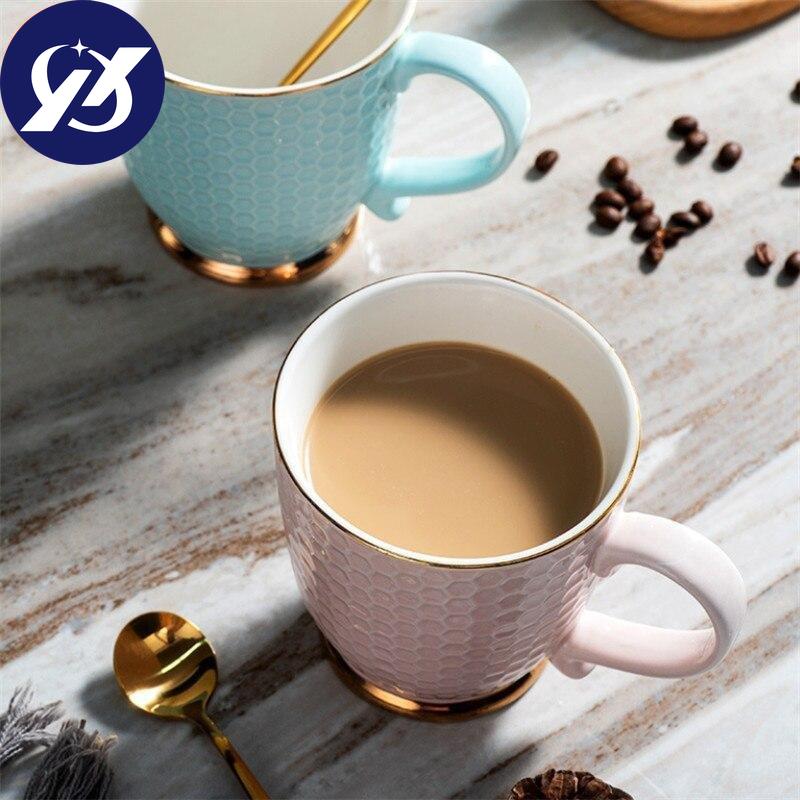 Скандинавская керамическая кофейная кружка, фарфоровая кружка для молока для завтрака, простая офисная дневная чайная чашка для пары, чашка для воды, посуда для напитков