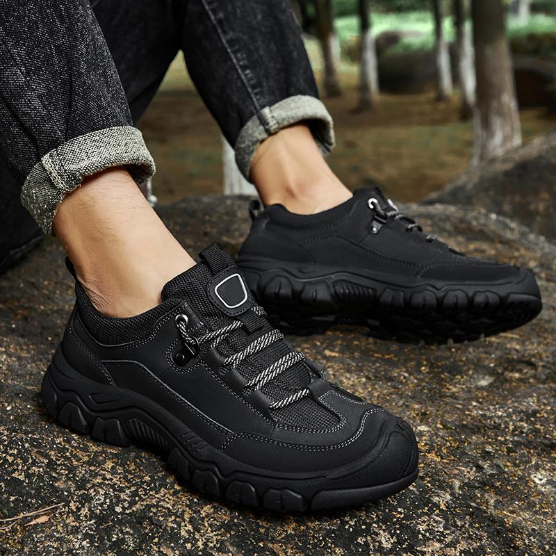 Модная мужская обувь Высокое качество Классические мужские походные ботинки Натуральная кожа Мужская повседневная обувь На шнуровке Мужская удобная обувь для ходьбы