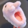 Kids Plush Bunny Ears Slippers Warm Fleece Lined Non-Slip Infant Toddler Boys Girls House Shoes