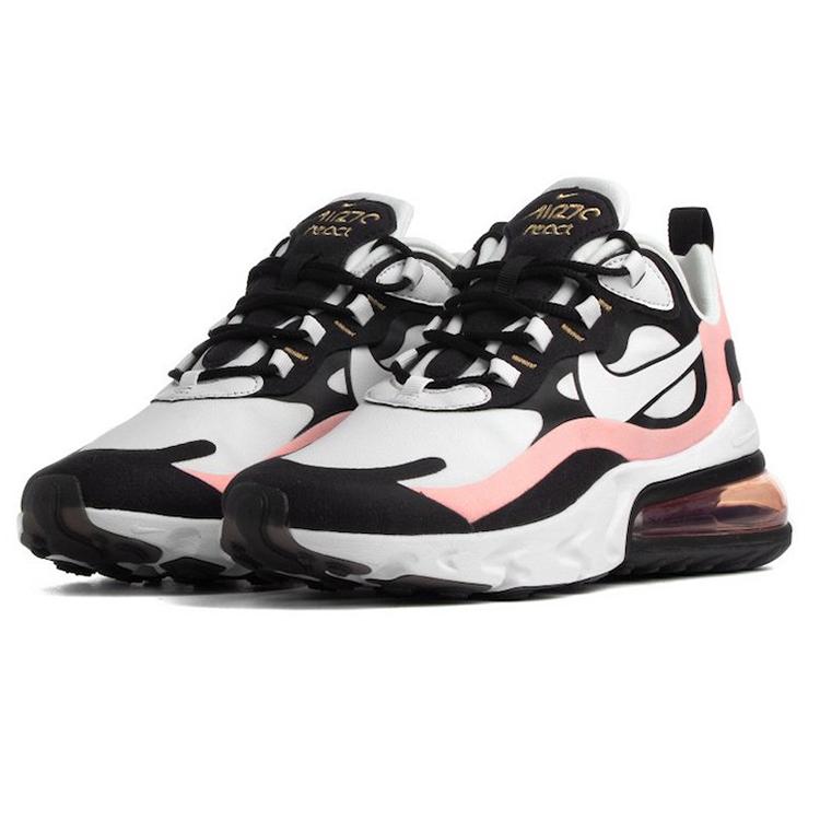 Nike Air Max 270 React Черный Белый Выбеленный Коралл Женские AT6174-005