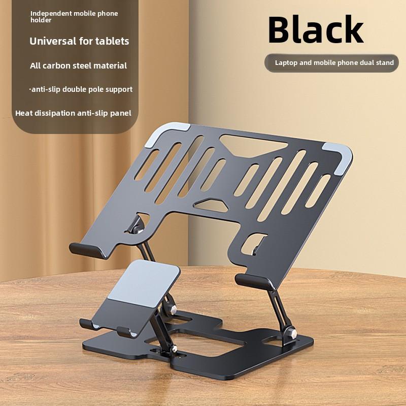2-in-1 Laptop Phone Cooling Bracket Built-in Silent Fan, Height Increase Air Cooling Stand for Gaming Notebook Desktop