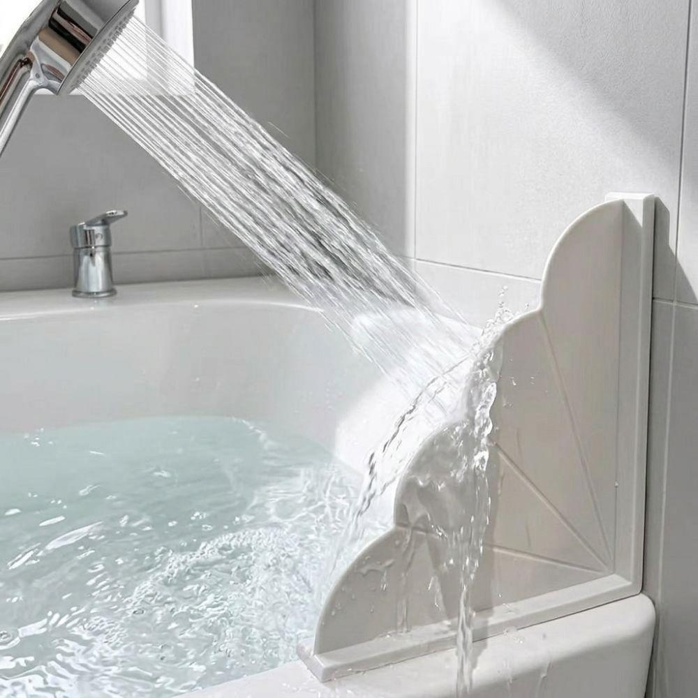 Suction Cups Bathtub Splash Guard Silicone Splash Stopper Guard Corner Water Barrier  Shower