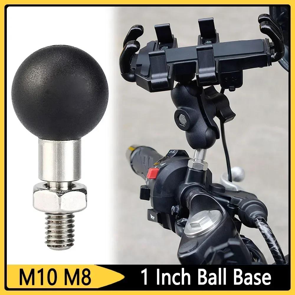 Motorcycle Handlebar Rail Mount M8 M10 Ball Mount Base Adapter 25mm Ball Head Screw On Mount for Action Camera Phone Holder