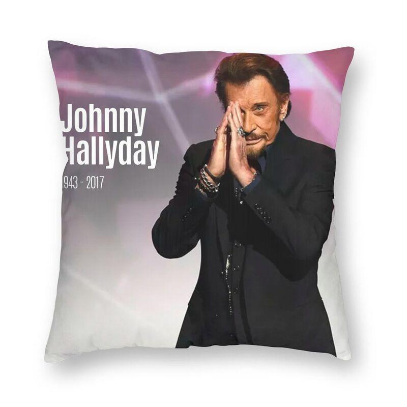 Rock Johnny Hallyday Cushion Covers Sofa Home Decor French Singer Music Square Throw Pillow Cover 45x45cm Decorative Pillowcases