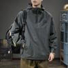 Trendy Brand Outdoor Windproof Jacket Men'S Jacket Loose Large Size American Half Zipper Hooded Tooling Jacket