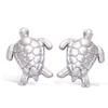 [N7114] - Silver 'Turtle' Silver Earrings (rhodium-plated) - 12x10 Mm