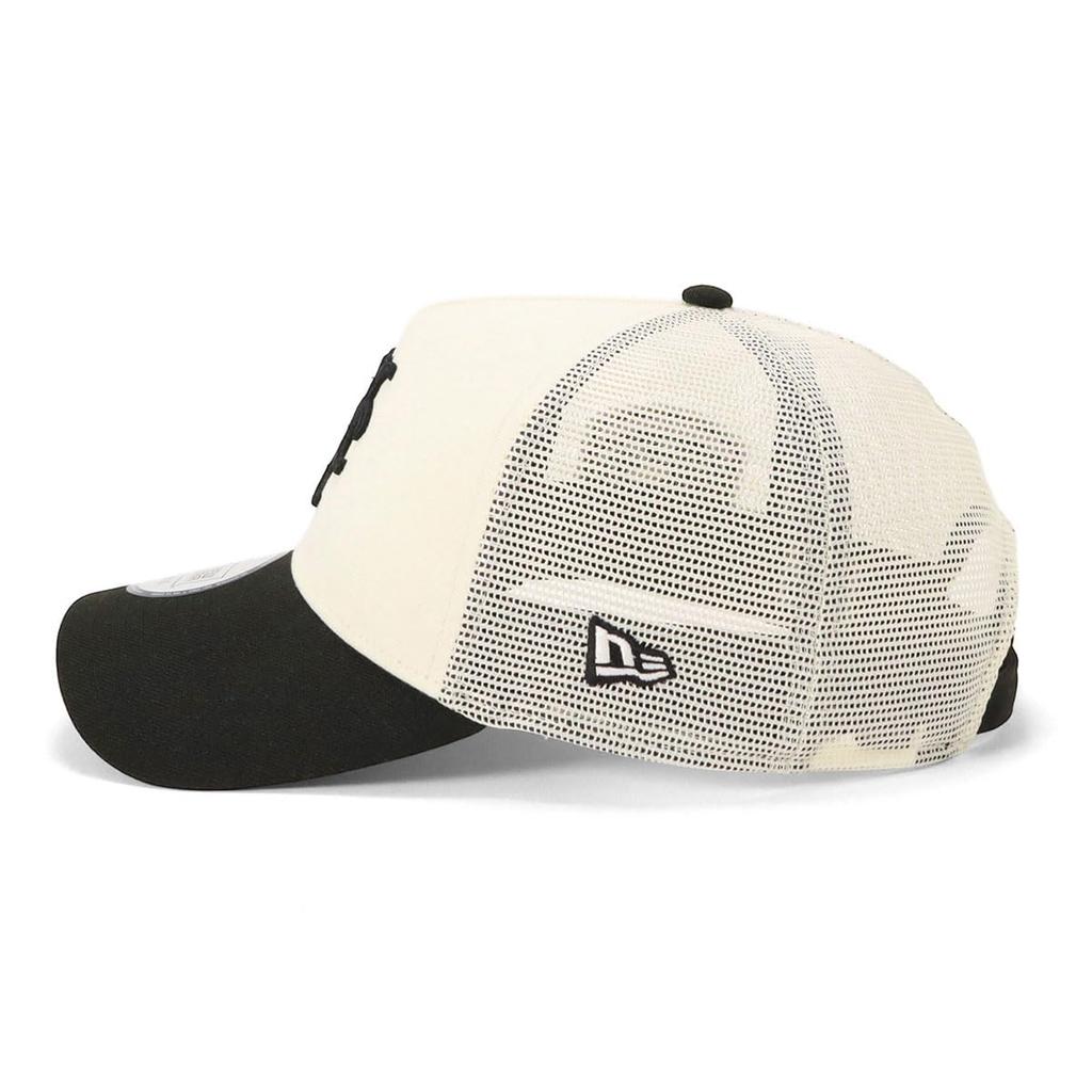 New Era Кепка-тракер 9FORTY A-Frame с сеткой ONSPOTZ Эксклюзивная нашивка сбоку Двухцветная Snapback кепка MLB New York Mets Мужская Женская NYM Хромированный Черный Один размер