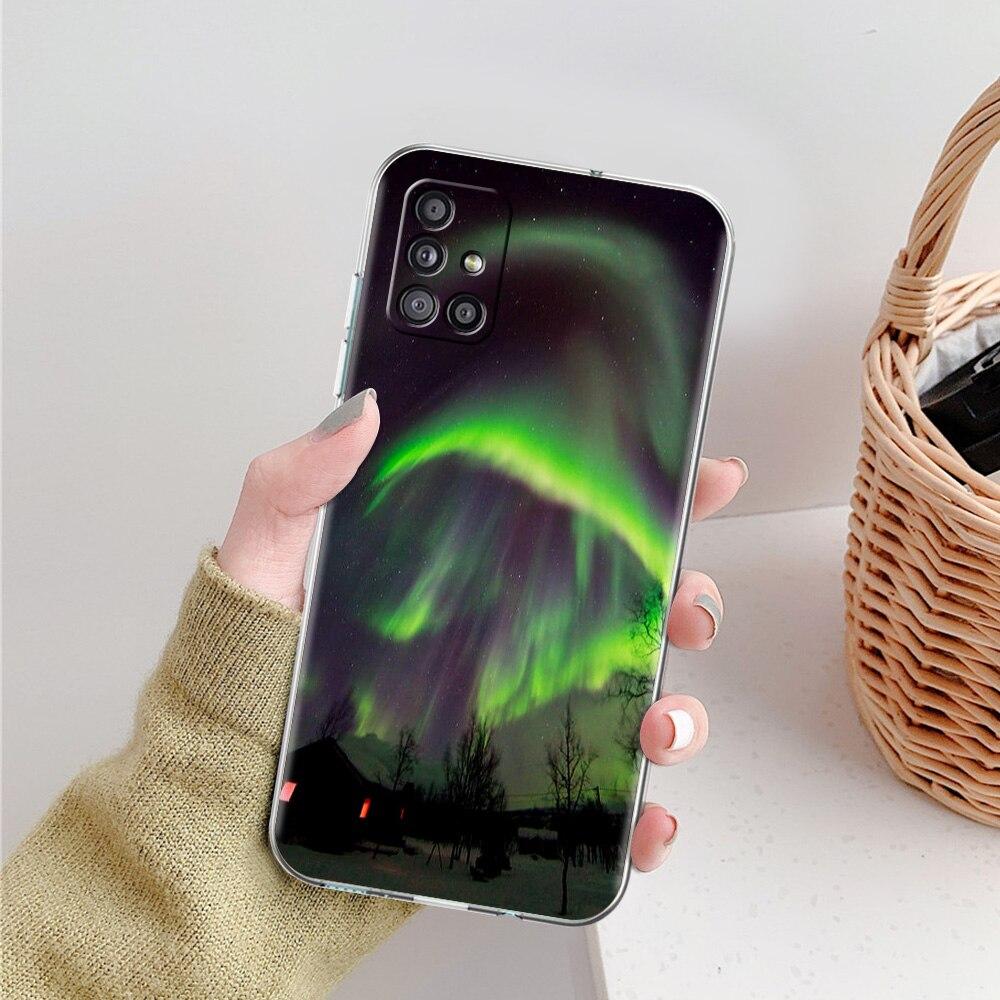 Чехол для телефона Aurora Borealis для Samsung Galaxy A51 A71 A21S A12 A11 A31 A41 A52 A32 5G A72 A01 A02S, мягкий силиконовый прозрачный чехол