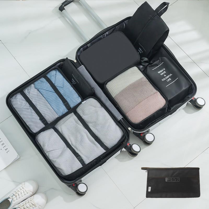 Набор для хранения в путешествиях из 8 предметов: Сумки-органайзеры для нижнего белья, обуви и одежды