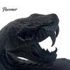 Snake Sculpture for Shelves 3D Printed Head Ornament, Desk with Sharp Teeth, Wild Style Ornament Realistic Animal Figurine Halloween Home Living Room