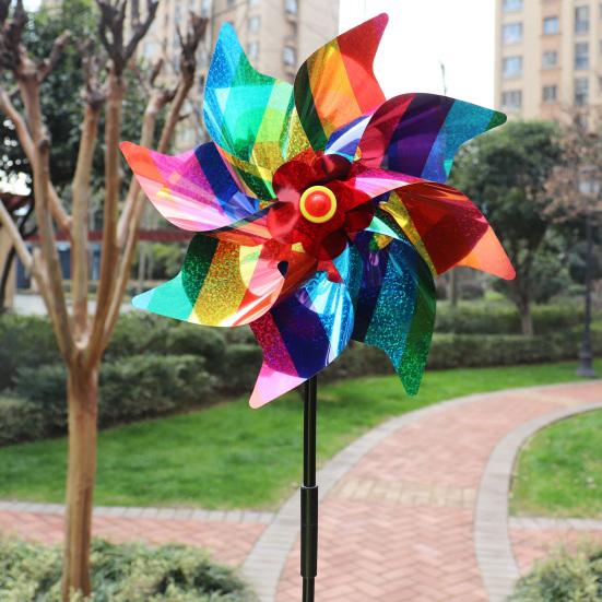 6 шт. ветряные мельницы, отпугивающие птиц, красочные ветряные турбины, светоотражающая ветряная мельница, фруктовый двор, средство отпугивания птиц, украшение для двора, балкона