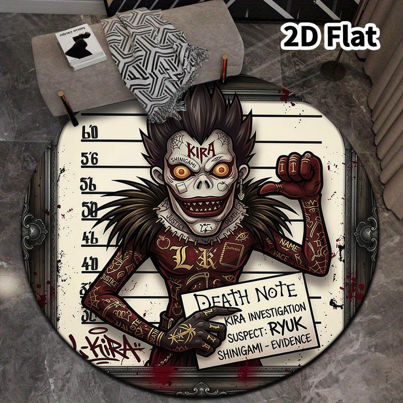 Death Note Round Area Rug Carpet Rug For Living Room Bedroom Sofa Playroom Decor Nonslip Floor Mat