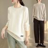 2025 Autumn Winter Sweater Pullovers Tops Women Casual Solid Cotton Knitted Tees Shirts Long Sleeve