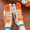 1/2Pairs Women Split 2-Toe Socks Breathable Elastic Moisture Wicking Soft Cartoon Print Flip Flop Cotton Socks
