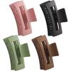 Hair Claw Clips Square Non Slip Catch Barrette Strong Hold Hair Jaw Accessories for Women Girls 4PCS,Hair Jaw Clips green+pink+coffee+black)(4pcs