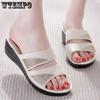 In Summer Women Wear High-rise Slippers with Thick Soles High Slope Heels Anti-slip Sponge Shoes and Fashionable Sandals