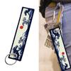 Fashion Canvas Embroidery Charm Keychains Simple Ornament Women Car Keyring Backpack Handbag Charm Pendant Key Holder