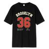 Brooklyn 36 Art Letter Retro Design Cartoons Printing Clothing Male Breathable Tshirt Loose T-Shirts Cotton Short Sleeve