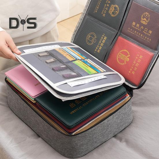 Document Organizer Folio Storage Bag with Handle Zipper Closure Large Capacity Waterproof Envelope File Holder Organizer