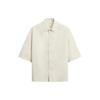 Comfortable Versatile Solid Color Short Sleeve Shirt Men Shirts Faded-White 04877309251-36